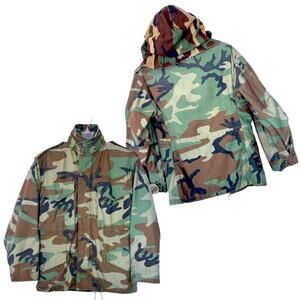 Vintage 1985 Alpha Industries M-65 Woodland Camo Field Jacket XS X-Short